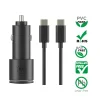 Motorola SJV102 Μαύρος ταχυφορτιστής αυτοκινήτου με 2xUSB Τype-C PD 2.0, Τype-A QC 3.0 και καλώδιο 1μ. Type-C σε Type-C-45W