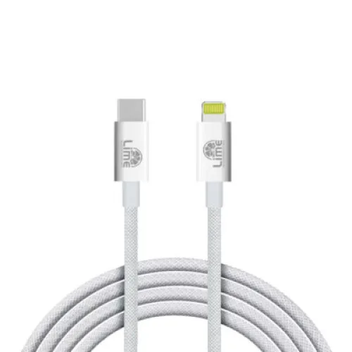 Lime LBCL01 Ανθεκτικό Πλεκτό Καλώδιο Lightning σε USB-C 30W, 1m Λευκό (8368844)