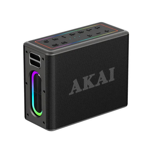 AKAI ABTSW-120 Αδιάβροχο Φορητό Ηχείο Bluetooth με 2 Ασύρματα Μικρόφωνα, TWS, 80W