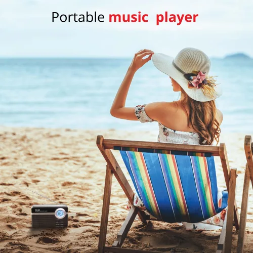Akai PR006A-472U – Φορητό Ραδιόφωνο FM με USB/SD, LCD Οθόνη & Ξυπνητήρι