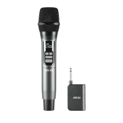Akai AMW-250BT Ασύρματο Μικρόφωνο Χειρός με Δέκτη, 2.4GHz (Ασημί/Μαύρο)