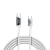 Lime LBLCC01 Ανθεκτικό Πλεκτό Καλώδιο USB-C σε USB-C με Οθόνη LED 120W, 1,2m Λευκό (8386688)