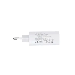 Osio OTU-5965W Ταχυφορτιστής Ρεύματος GaN 65W PD με USB-A & USB-C (Λευκός)