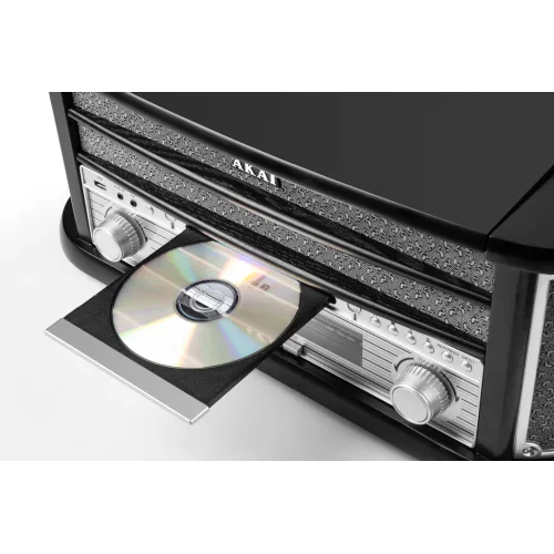 Akai ATT-350CC – Ρετρό Πικάπ 3 Ταχυτήτων με CD, Κασέτα, AM/FM, Bluetooth 5.0 & USB Recording (2×4W)