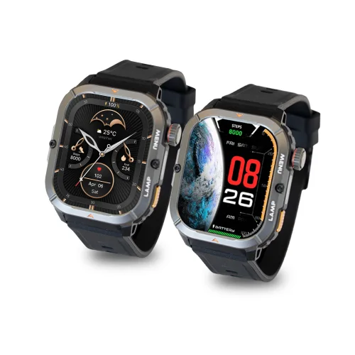 AGM Legion 3 – Rugged Smartwatch AMOLED 1.95” με 5ATM/IP68 (50m), Bluetooth Κλήσεις & Φακό LED (500mAh)
