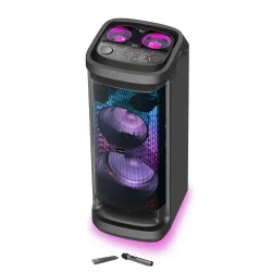 AKAI DJ-Y9L Party Speaker με Bluetooth & DiscoBall Lights, 600W RMS, 12″ subwoofer, 8″ mid-range