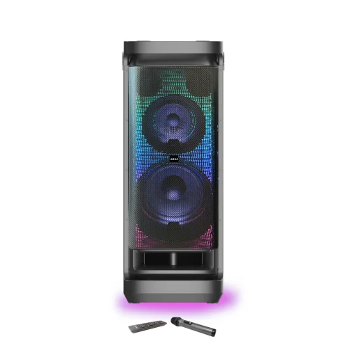 AKAI DJ-Y9L Party Speaker με Bluetooth & DiscoBall Lights, 600W RMS, 12″ subwoofer, 8″ mid-range