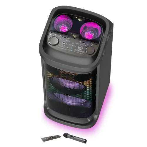 AKAI DJ-Y9L Party Speaker με Bluetooth & DiscoBall Lights, 600W RMS, 12″ subwoofer, 8″ mid-range