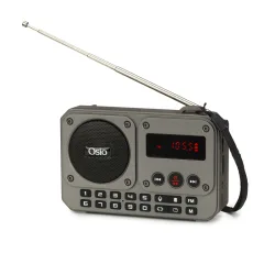 Οsio OPR-3020 Γκρι ψηφιακό φορητό ραδιόφωνο με Bluetooth, AUX, USB, FM, κάρτα TF, REC-5W