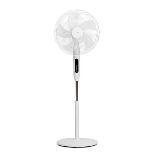 Osio OSF-9015 Λευκός αθόρυβος ανεμιστήρας δαπέδου 16” με BLDC motor, 24 ταχυτήτων με οθόνη και τηλεχειριστήριο-24W