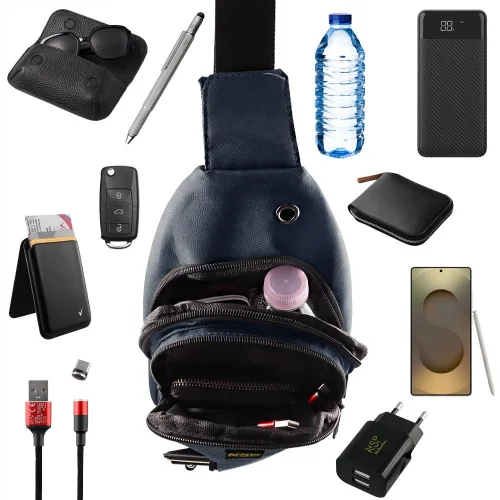Nsp N122 Τσαντάκι Ώμου Crossbody Αδιάβροχο 5.7L (Μπλε) (8387814)