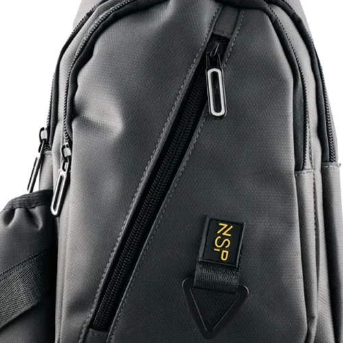 Nsp N124 Τσαντάκι Ώμου Crossbody Αδιάβροχο 6.9L (Σκούρο Γκρι) (8387869)