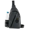 Nsp N124 Τσαντάκι Ώμου Crossbody Αδιάβροχο 6.9L (Σκούρο Γκρι) (8387869)