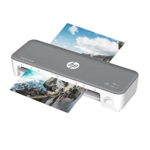 HP OneLam 270 A4 (3167) – Πλαστικοποιητής A4 270mm/min για Θερμή Πλαστικοποίηση με Φύλλα 80–125 micron (Γκρι/Λευκός)