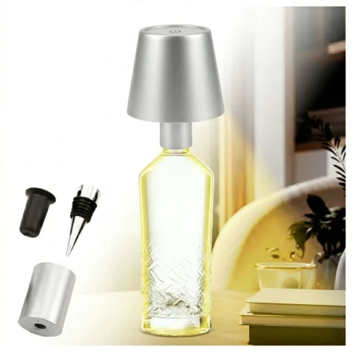 Add Living Bottle Light V2442 (3238) Επαναφορτιζόμενο φωτιστικό LED για μπουκάλι με 3 χρώματα φωτισμού, touch και IP44 (Ασημί)