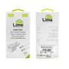 Lime LTC78W Φορτιστής Ταξιδιού GaN PD 3.0 78W + Καλώδιο USB-C to USB-C LCC04 (8368585)
