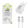 Lime LTC78W Φορτιστής Ταξιδιού GaN PD 3.0 78W + Καλώδιο USB-C to USB-C LCC04 (8368585)