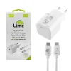 Lime LTC54W Φορτιστής Ταξιδιού GaN PD 3.0 54W + Καλώδιο USB-C to USB-C LCC04 (8367755)