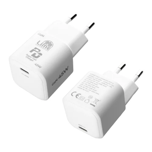 Lime LGC45W Φορτιστής Ταξιδιού GaN PD 3.0/QC 3.0 45W (8407222)