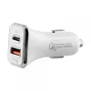 Lime LCUPD21 Διπλός Φορτιστής Αυτοκινήτου USB & USB-C PD/QC 3.0 40W, Λευκό (8276200)