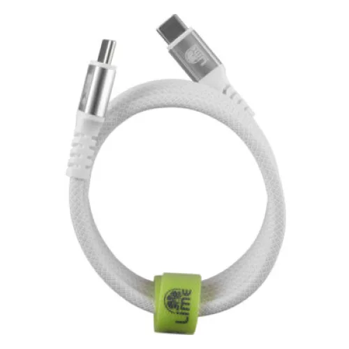 Lime LBMCC03 Ανθεκτικό Μαγνητικό Πλεκτό Καλώδιο USB-C σε USB-C 120W, 1,2m Λευκό (8387333)
