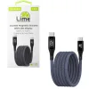 Lime LBMLCC01 Ανθεκτικό Μαγνητικό Πλεκτό Καλώδιο USB-C σε USB-C με Οθόνη LED 120W, 1,2m Γκρι (8366666)