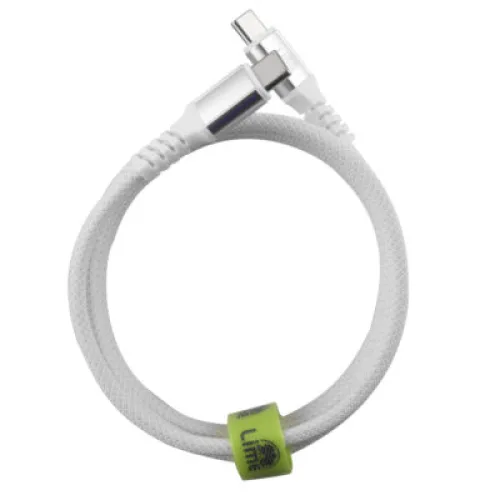 Lime LBMCC01 Ανθεκτικό Μαγνητικό Πλεκτό Καλώδιο USB-C σε USB-C 68W, 1,2m Λευκό (8386565)
