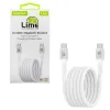 Lime LBMCC01 Ανθεκτικό Μαγνητικό Πλεκτό Καλώδιο USB-C σε USB-C 68W, 1,2m Λευκό (8386565)