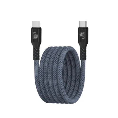 Lime LBMCC02 Ανθεκτικό Μαγνητικό Πλεκτό Καλώδιο USB-C σε USB-C 68W, 1,2m Γκρι (8386633)