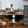 AddLiving 3232 Λευκό μεταλλικό φωτιστικό μπουκαλιού LED επιτραπέζιο και επαναφορτιζόμενο 9cm με IP44 και ρύθμιση φωτεινότητας 2800Κ/4500Κ/6000Κ