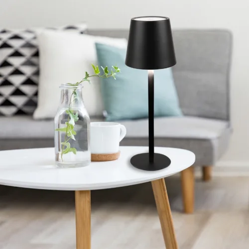 AddLiving 3233 Μαύρο μεταλλικό φωτιστικό LED επιτραπέζιο και επαναφορτιζόμενο 36cm με IP44 και ρύθμιση φωτεινότητας 2800Κ/4500Κ/6000Κ