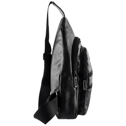 Nsp N121 Force Δερμάτινο Τσαντάκι Crossbody 5.7L (Μαύρο) (8387821)
