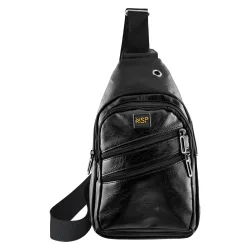 Nsp N121 Force Δερμάτινο Τσαντάκι Crossbody 5.7L (Μαύρο) (8387821)