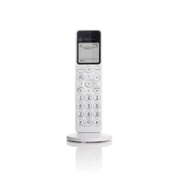 Motorola DOT 411 – Ασύρματο Τηλέφωνο DECT με Τηλεφωνητή, Hands-Free, Φραγή Κλήσεων & Φωτιζόμενη Οθόνη (Λευκό)