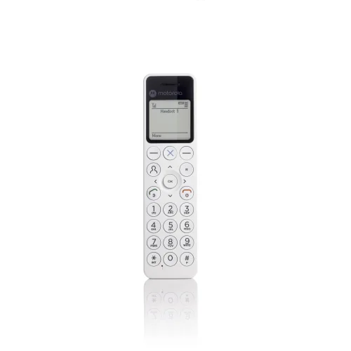 Motorola DOT 411 – Ασύρματο Τηλέφωνο DECT με Τηλεφωνητή, Hands-Free, Φραγή Κλήσεων & Φωτιζόμενη Οθόνη (Λευκό)