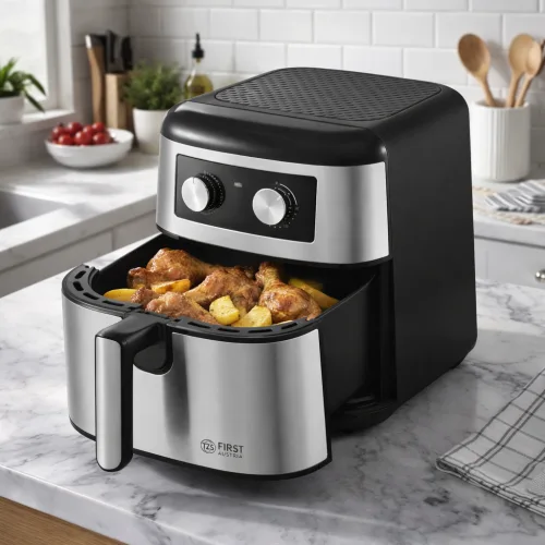 First Austria FA-5053-7 – Φριτέζα Αέρος 8L 1700W με Μηχανικά Χειριστήρια (80–200°C) & Αθόρυβη Λειτουργία <52 dB