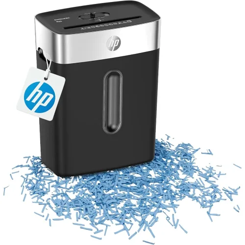 HP OneShred 8CC (2826) – Καταστροφέας Εγγράφων P-4 Σταυρωτής Κοπής για 8 Φύλλα με Κάδο 15L (Μαύρος/Ασημί, 200W)