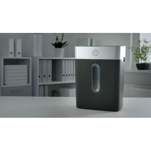 HP OneShred 8CC (2826) – Καταστροφέας Εγγράφων P-4 Σταυρωτής Κοπής για 8 Φύλλα με Κάδο 15L (Μαύρος/Ασημί, 200W)