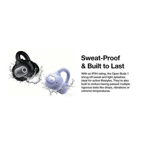 AGM Open Buds 1 – Open-Ear Ακουστικά Bluetooth 5.4 με ANC & LED Display, IPX4, Μωβ