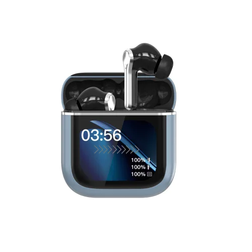 AKAI BTE-J600BL AENC Ασύρματα Ακουστικά Bluetooth 6.0 με ANC/ENC, 4 Μικρόφωνα & Θήκη με Οθόνη 2.01″ – έως 60h (Μπλε)