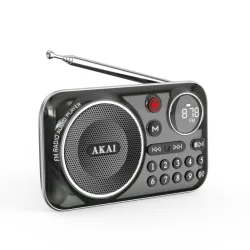 Akai APR-500BK Μαύρο φορητό ραδιόφωνο με Bluetooth, USB, TF, REC, έξοδο ακουστικών και οθόνη-2.5W