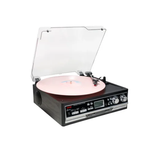 AKAI ATT-15SE Πικάπ με Ραδιόφωνο, Κασετόφωνο & Bluetooth – 3 Ταχύτητες, Εγγραφή σε USB/SD