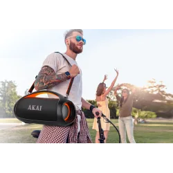 Αkai Wavestormer Φορητό αδιάβροχο ηχείο Bluetooth 110W RMS, AUX-IN, USB με LED, IPX6