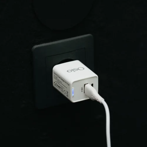 Osio OTU-5945W Λευκός ταχυφορτιστής ρεύματος με USB-A και TYPE-C-45W