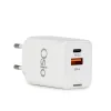 Osio OTU-5945W Λευκός ταχυφορτιστής ρεύματος με USB-A και TYPE-C-45W