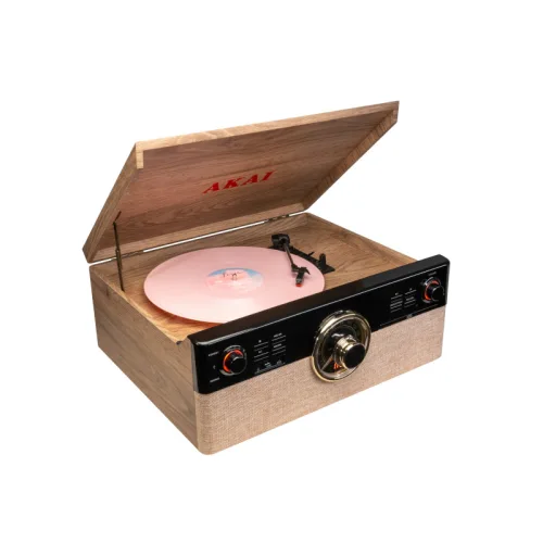 Αkai ATT-300CC Πικάπ με υποδοχή για CD και κασέτα, με Bluetooth, USB, FM, AUX, RCA και υποδοχή ακουστικών-2x9W RMS