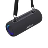 Akai ABTSW-40 Μαύρο φορητό αδιάβροχο ηχείο IPX5 με ύφασμα, Bluetooth, USB, AWS, handsfree, RGB lights και ιμάντα ώμου-15W RMS