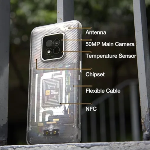 AGM X6 Phantom Smart αδιάβροχο κινητό τηλέφωνο 5G, ανθεκτικό σε πτώση IP68/69Κ (8GB/128GB), NFC Dual SIM, MIL-STD-810H