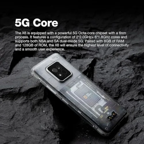 AGM X6 Phantom Smart αδιάβροχο κινητό τηλέφωνο 5G, ανθεκτικό σε πτώση IP68/69Κ (8GB/128GB), NFC Dual SIM, MIL-STD-810H