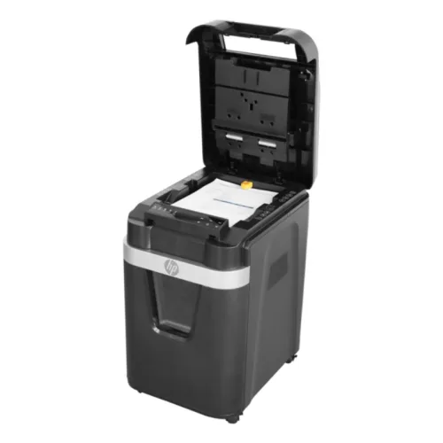 HP Pro Shredder Auto 200MC – 2821 Μαύρος καταστροφέας εγγράφων με συνδετήρες και καρτών Micro Cut P5 – 10 Manual/200 Auto x A4 – 32.2L